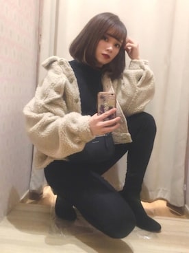 「earth music&ecology（アースミュージックアンドエコロジー）のアイテム（ジャケット/アウター）」を使った、Harukaさん（レディース・158cm）の秋コーディネート