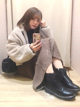 「earth music&ecology（アースミュージックアンドエコロジー）のアイテム（ジャケット/アウター）」を使った、Harukaさん（レディース・158cm）の秋コーディネート
