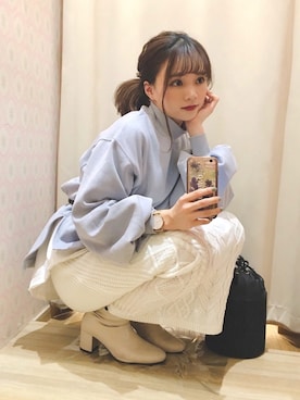 「Paul Hewitt（ポールヒューイット）のアイテム」を使った、Harukaさん（レディース・158cm）の冬コーディネート