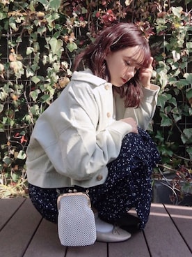 「春カラー」｜「アイテム（腕時計）」を使った、Harukaさん（レディース・158cm）の冬コーディネート