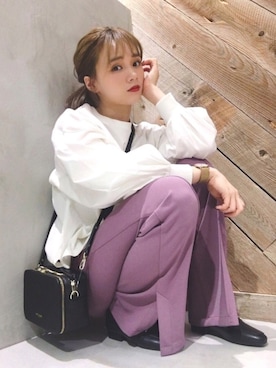 「春カラー」｜「アイテム（腕時計）」を使った、Harukaさん（レディース・158cm）の冬コーディネート