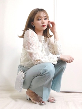 「NICE CLAUP（ナイスクラップ）のアイテム」を使った、Harukaさん（レディース・158cm）の春コーディネート