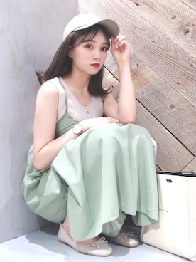 「Paul Hewitt（ポールヒューイット）のアイテム（アナログ腕時計）」を使った、Harukaさん（レディース・158cm）の夏コーディネート