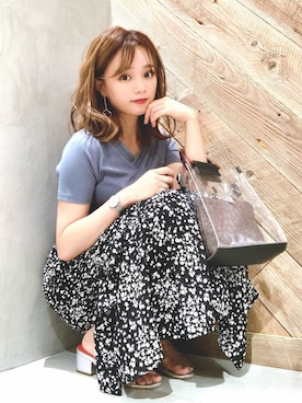 「水色」｜「アイテム（その他）」を使った、Harukaさん（レディース・158cm）の夏コーディネート