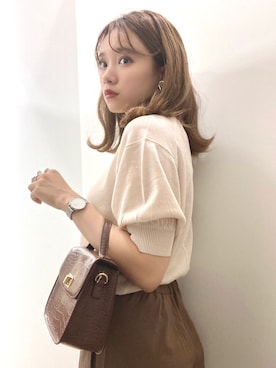「スリットパンツ」｜「アイテム（その他）」を使った、Harukaさん（レディース・158cm）の夏コーディネート