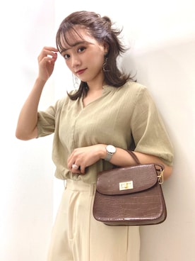 「スリットパンツ」｜「アイテム（その他）」を使った、Harukaさん（レディース・158cm）の夏コーディネート