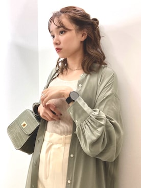 「スリットパンツ」｜「アイテム（その他）」を使った、Harukaさん（レディース・158cm）の夏コーディネート