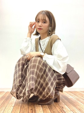 「秋のカフェオレコーデ」｜「アイテム（その他）」を使った、Harukaさん（レディース・158cm）の秋コーディネート