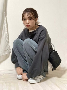 「サテンパンツ」｜「アイテム（その他）」を使った、Harukaさん（レディース・158cm）の秋コーディネート