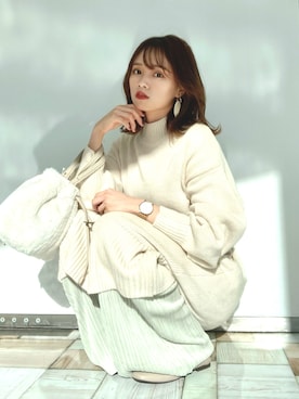 「ベロアパンツ」｜Harukaさん（レディース・158cm・20代）の冬コーディネート