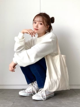 「テーパードデニム」｜Harukaさん（レディース・158cm）の春コーディネート