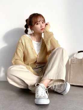 「SLURR（スラ―）のアイテム」を使った、Harukaさん（レディース・158cm）の春コーディネート