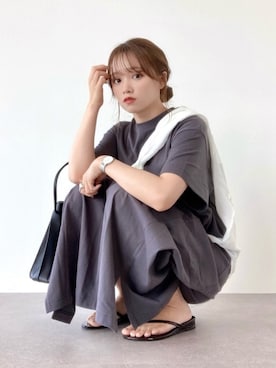 「トングサンダル」｜「アイテム（その他）」を使った、Harukaさん（レディース・158cm）の夏コーディネート