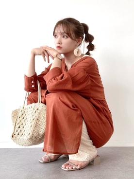 「トングサンダル」｜「アイテム（その他）」を使った、Harukaさん（レディース・158cm）の夏コーディネート
