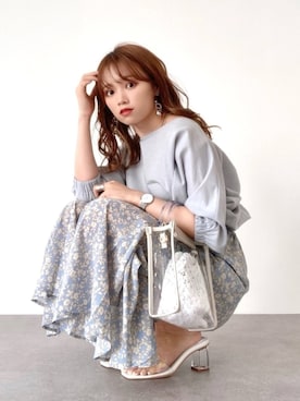 「デザイントップス」｜「アイテム（その他）」を使った、Harukaさん（レディース・158cm）の夏コーディネート