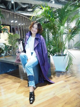 「LILY BROWN（リリーブラウン）のアイテム（トレンチコート）」を使った、ukoさん（レディース・159cm）の秋コーディネート