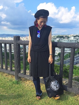 「RNA（アールエヌエー）のアイテム（トートバッグ）」を使った、nyaahoさん（レディース・153cm）の秋コーディネート