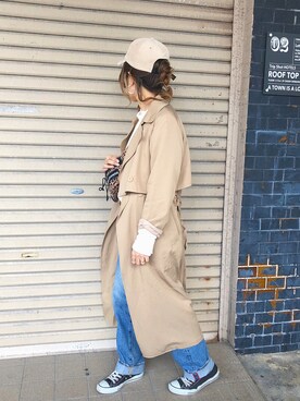 「CONVERSE（コンバース）のconverse（コンバース） ALL STAR OX（オールスターOX）（スニーカー）」を使った、nyaahoさん（レディース・153cm）の春コーディネート