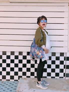「one after another NICE CLAUP（ワンアフターアナザーナイスクラップ）のアイテム（デニムジャケット）」を使った、nyaahoさん（レディース・153cm）の夏コーディネート