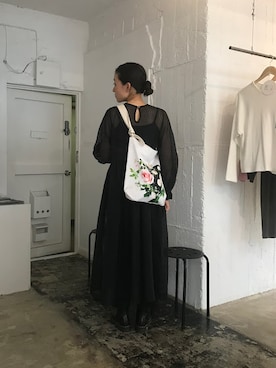 「RED Profile（レッドプロフィール）のアイテム（トートバッグ）」を使った、redprofile_fumikaさん（レディース・160cm）の夏コーディネート
