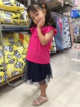 「axes femme（アクシーズファム）のアイテム（サンダル）」を使った、あんぱんちさん（キッズ・110cm）の夏コーディネート