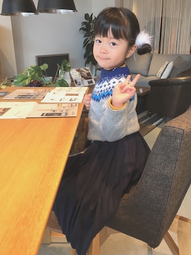 「アイテム（スカート）」を使った、あんぱんちさん（キッズ・110cm）の冬コーディネート