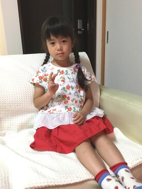 「おうちスタイル」｜「アイテム（チュニック）」を使った、あんぱんちさん（キッズ・110cm）の春コーディネート