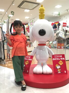 「アイテム（バレエシューズ、ブラック系）」を使った、あんぱんちさん（キッズ・110cm）の夏コーディネート