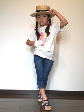 「skeegee（スキージー）のアイテム」を使った、あんぱんちさん（キッズ・110cm）の夏コーディネート