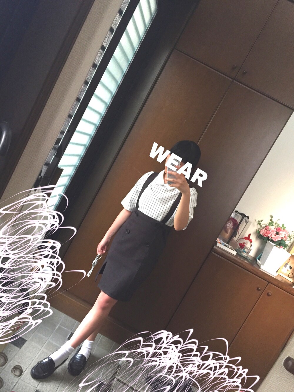 「WEGOのアイテム（ソックス/靴下、ホワイト系）」を使った、kako.°さん（レディース・156cm）の春コーディネートの1枚目の写真
