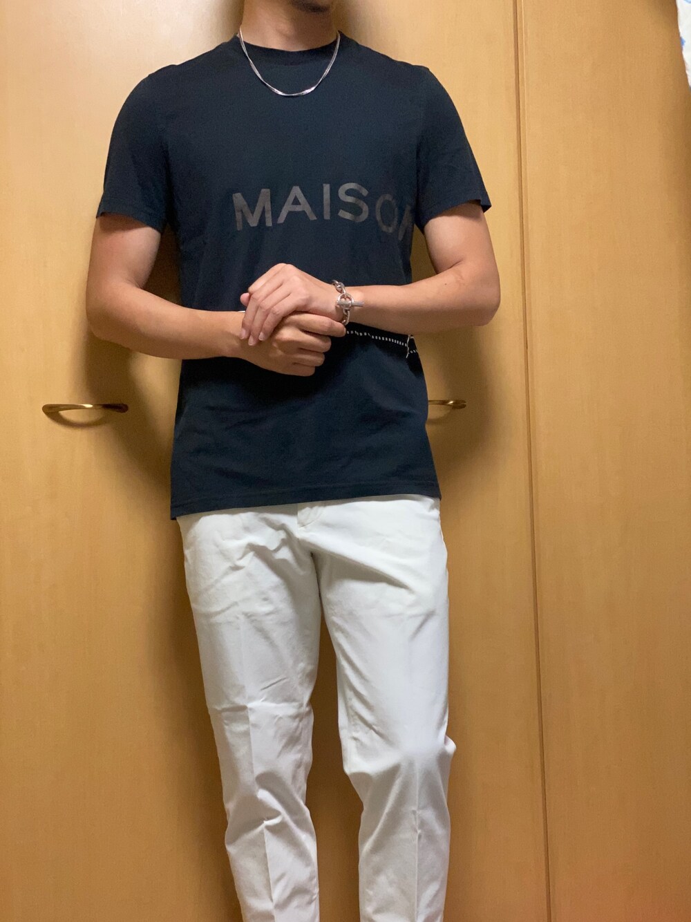 「夏、お洒落さんとつながりたい、今日のコーデ、いいね、save、フォローお願いします🤑、ootd、summer、シェーヌダンクル」｜「GIVENCHYのアイテム（Tシャツ/カットソー、ブラック系）」を使った、mheroさん（メンズ・172cm）の夏コーディネートの1枚目の写真