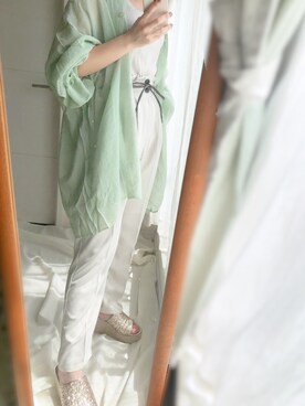 「apres jour（アプレジュール）のアイテム（サンダル）」を使った、Noさん（レディース・153cm）の春コーディネート