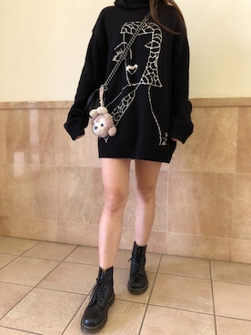 「Yohji Yamamoto（ヨウジヤマモト）のアイテム（ニット/セーター）」を使った、arashiboboさん（レディース・169cm）の秋コーディネート