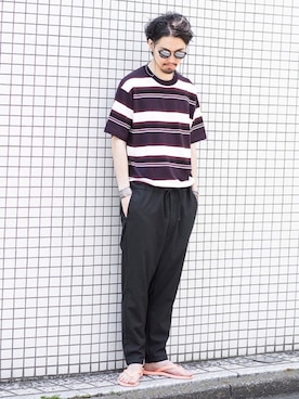 「ららぽーと富士見」｜「アイテム（ビーチサンダル）」を使った、Daisuke Kuoriさん（メンズ・180cm）の夏コーディネート