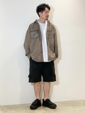 「HOKA（ホカ）の＜HOKA ONE ONE＞ BONDI 7/ボンダイ7（スニーカー、ブラック系）」を使った、Daisuke Kuoriさん（メンズ・180cm）の春コーディネート