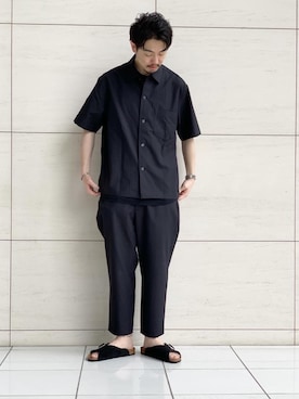 「BIRKENSTOCK（ビルケンシュトック）の【別注】 ＜BIRKENSTOCK（ビルケンシュトック）＞ AROSA BIG BUCKLE/サンダル（サンダル、ブラック系）」を使った、Daisuke Kuoriさん（メンズ・180cm）の春コーディネート