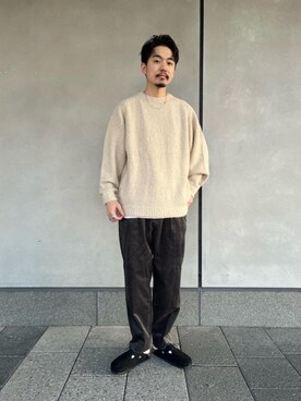 「BIRKENSTOCK（ビルケンシュトック）の【別注】 ＜BIRKENSTOCK（ビルケンシュトック）＞ BOSTON BIG BUCKLE/サンダル（サンダル、ブラック系）」を使った、Daisuke Kuoriさん（メンズ・180cm）の秋コーディネート