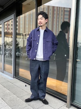 「Thingless（シングレス）のアイテム（パンツ）」を使った、Daisuke Kuoriさん（メンズ・180cm）の冬コーディネート