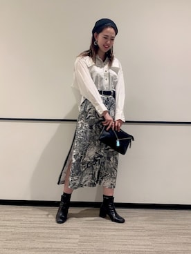 「アイテム（クラッチバッグ）」を使った、mutoyukiさん（レディース・168cm・20代）の冬コーディネート