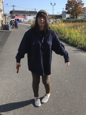 「SANTA CRUZ（サンタクルーズ）のアイテム（ニットキャップ/ビーニー）」を使った、ばきこ🤓さん（レディース・165cm）の秋コーディネート