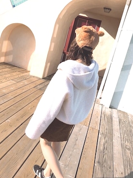 「ユニバ」｜「アイテム（ブルゾン）」を使った、yui🦔🍃さん（レディース・153cm）の冬コーディネート