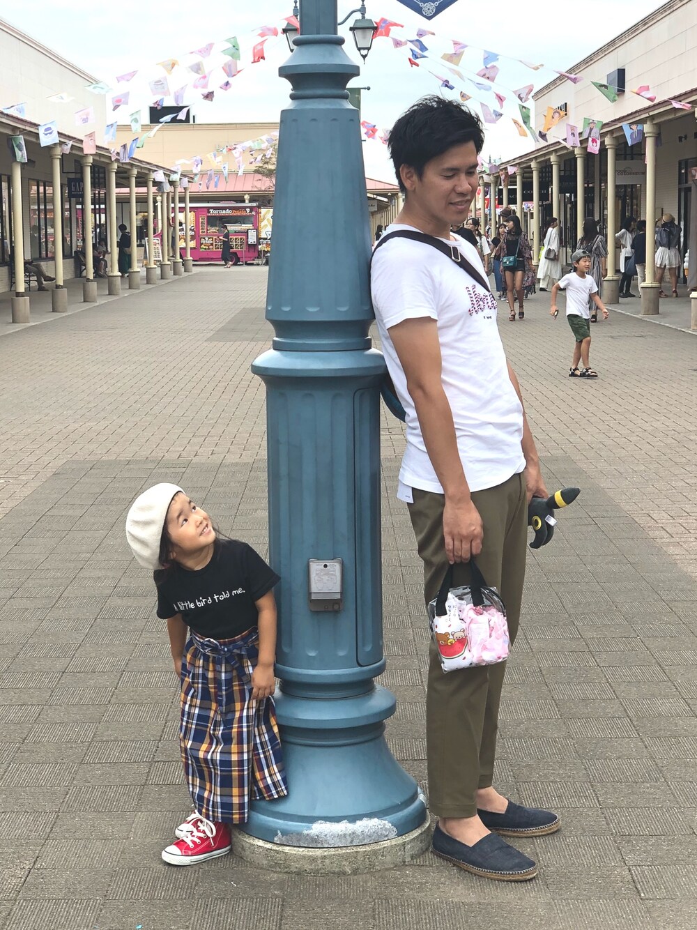 「東北キッズ、那須ガーデンアウトレット、家族旅行」｜「EDIFICEのアイテム（パンツ、グリーン系）」を使った、Takasako.さん（キッズ・90cm）の夏コーディネートの1枚目の写真