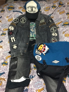 「アイテム（メッセンジャーバッグ、ブルー系）」を使った、名和 賢悟さん（メンズ・160cm）の春コーディネート