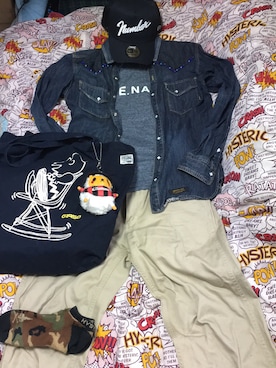 「G1950（ギャラリーナインティフィフティー）のアイテム」を使った、名和 賢悟さん（メンズ・160cm）の夏コーディネート