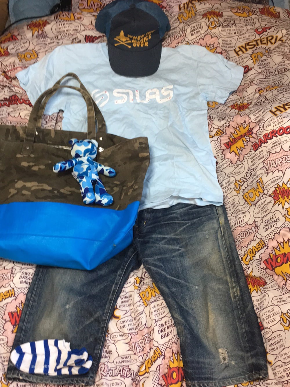 「ブルー、夏コーデ」｜「SILASのS/S TEE DRIP OLD LOGO（Tシャツ/カットソー、ブルー系）」を使った、名和 賢悟さん（メンズ・160cm）の夏コーディネートの1枚目の写真