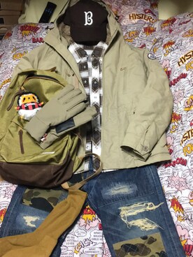 「迷彩柄」｜「アイテム（財布/小物）」を使った、名和 賢悟さん（メンズ・160cm）の春コーディネート
