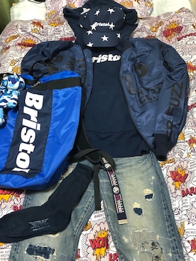 「F.C.Real Bristol（エフシーレアルブリストル）のアイテム（パーカー）」を使った、名和 賢悟さん（メンズ・159cm）の春コーディネート