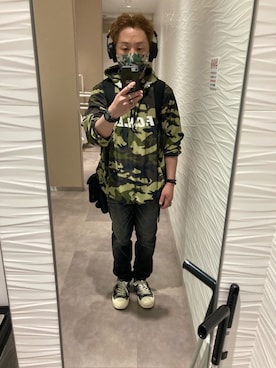 「A BATHING APE（アベイシングエイプ）のアイテム（その他）」を使った、名和 賢悟さん（メンズ・159cm）の春コーディネート