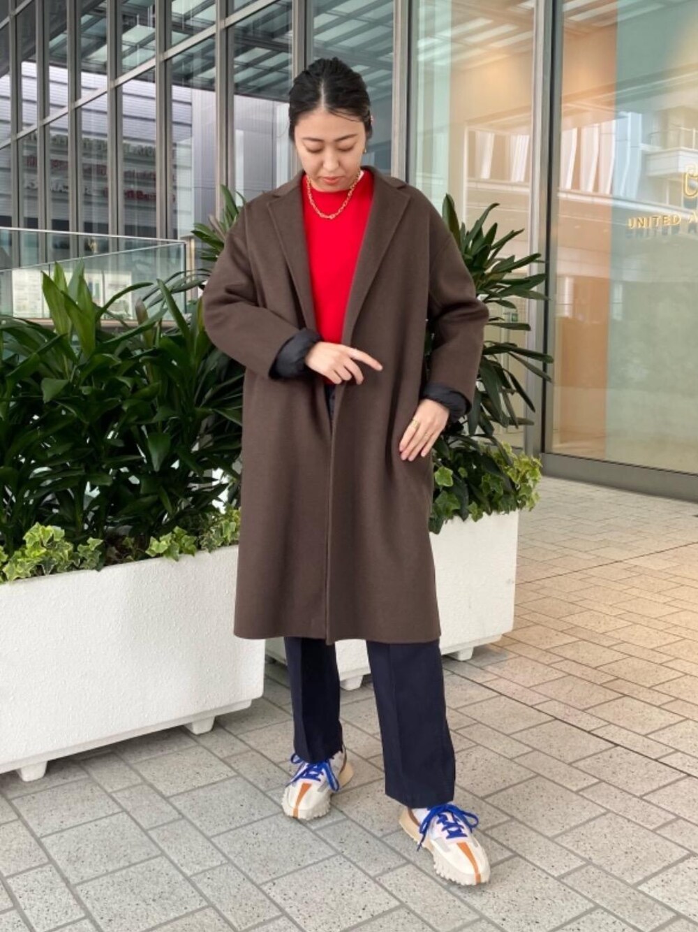 「UNITED ARROWSのUWCS VLM チェーン ネックレス（ネックレス、ゴールド系）」を使った、HARUNA KOJIMAさん（レディース・165cm）の秋コーディネートの1枚目の写真