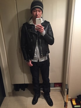 「wings+horns（ウィングスアンドホーンズ）のアイテム」を使った、mabuさん（メンズ・189cm）の春コーディネート